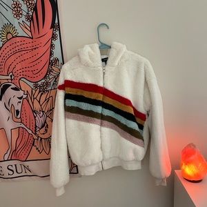Vintage color zip up Sherpa